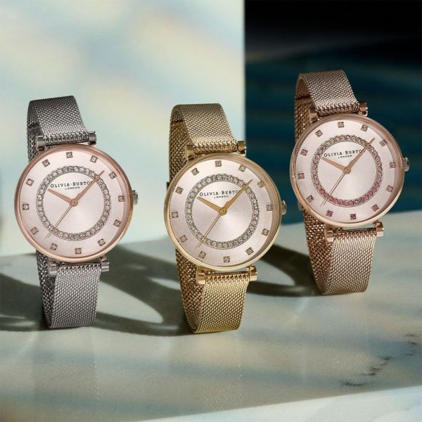 OLIVIA BURTON 「〈OLIVIA BURTON(ｵﾘﾋﾞｱﾊﾞｰﾄﾝ)〉32mm ﾍﾞﾙﾌﾞﾚｲﾌﾞ ﾃｨｰﾊﾞｰﾎﾜｲﾄ&ｺﾞｰﾙﾄﾞﾒｯｼｭ」|腕時計|