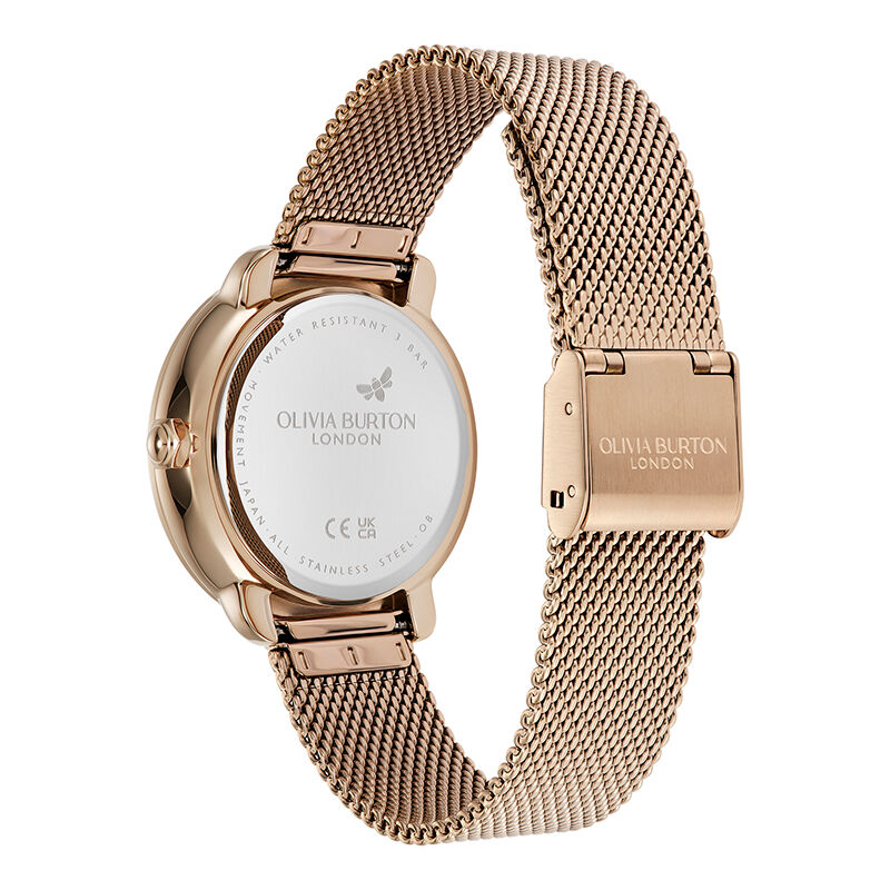 OLIVIA BURTON 「〈OLIVIA BURTON(ｵﾘﾋﾞｱﾊﾞｰﾄﾝ)〉ｾﾚｽﾃｨｱﾙ 34mm ﾑｰﾝﾌｨｲｽﾞﾈｲﾋﾞｰ & ﾛｰｽﾞｺﾞｰﾙﾄﾞﾒｯｼｭ」|腕時計|