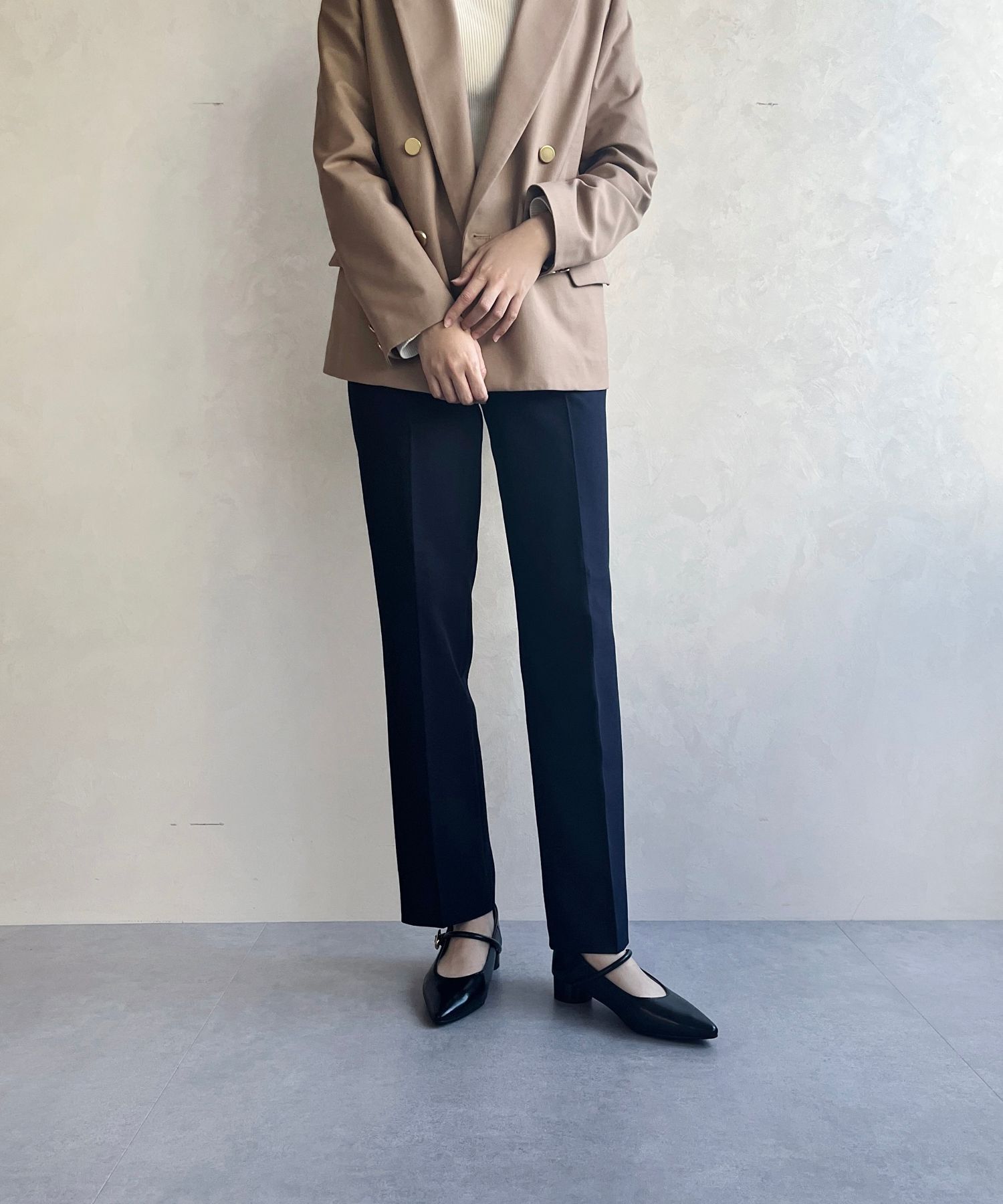 WA Oriental TRaffic「●隠しゴム付き●ポインテッドトゥ ストラップバブーシュ /42304 厚手クッション ヒール3cm 柔らかい」|パンプス|