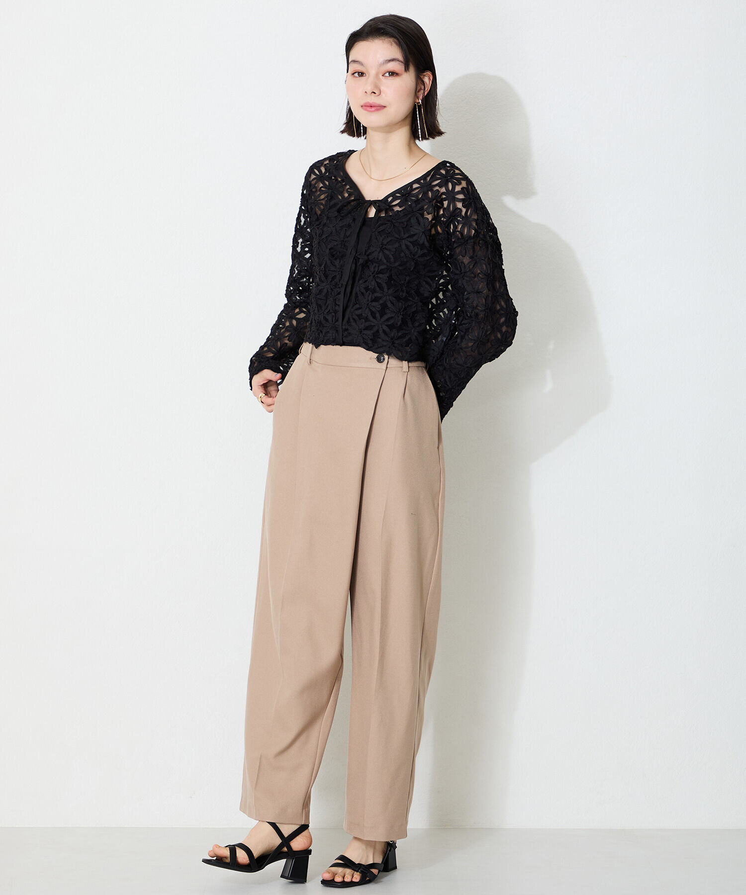 ORiental TRaffic「●2025春夏新作●リボンストラップヒールサンダル/51217 サンダル 人気 売れてる トレンド」|サンダル|