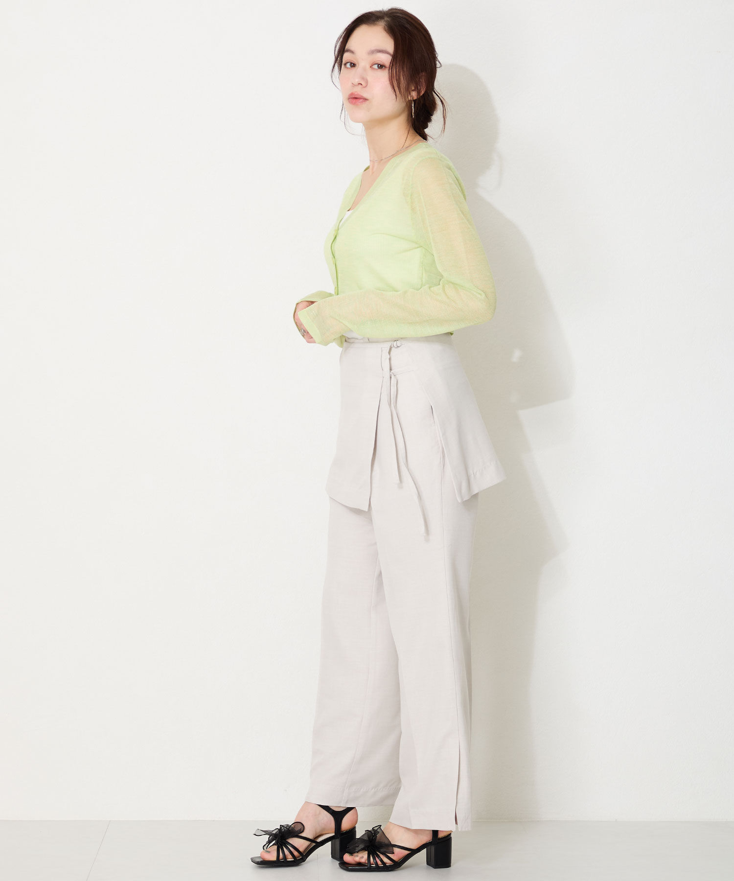 ORiental TRaffic「●2025春夏新作●ビッグチュールリボンヒールサンダル/51220 サンダル 人気 トレンド」|サンダル|