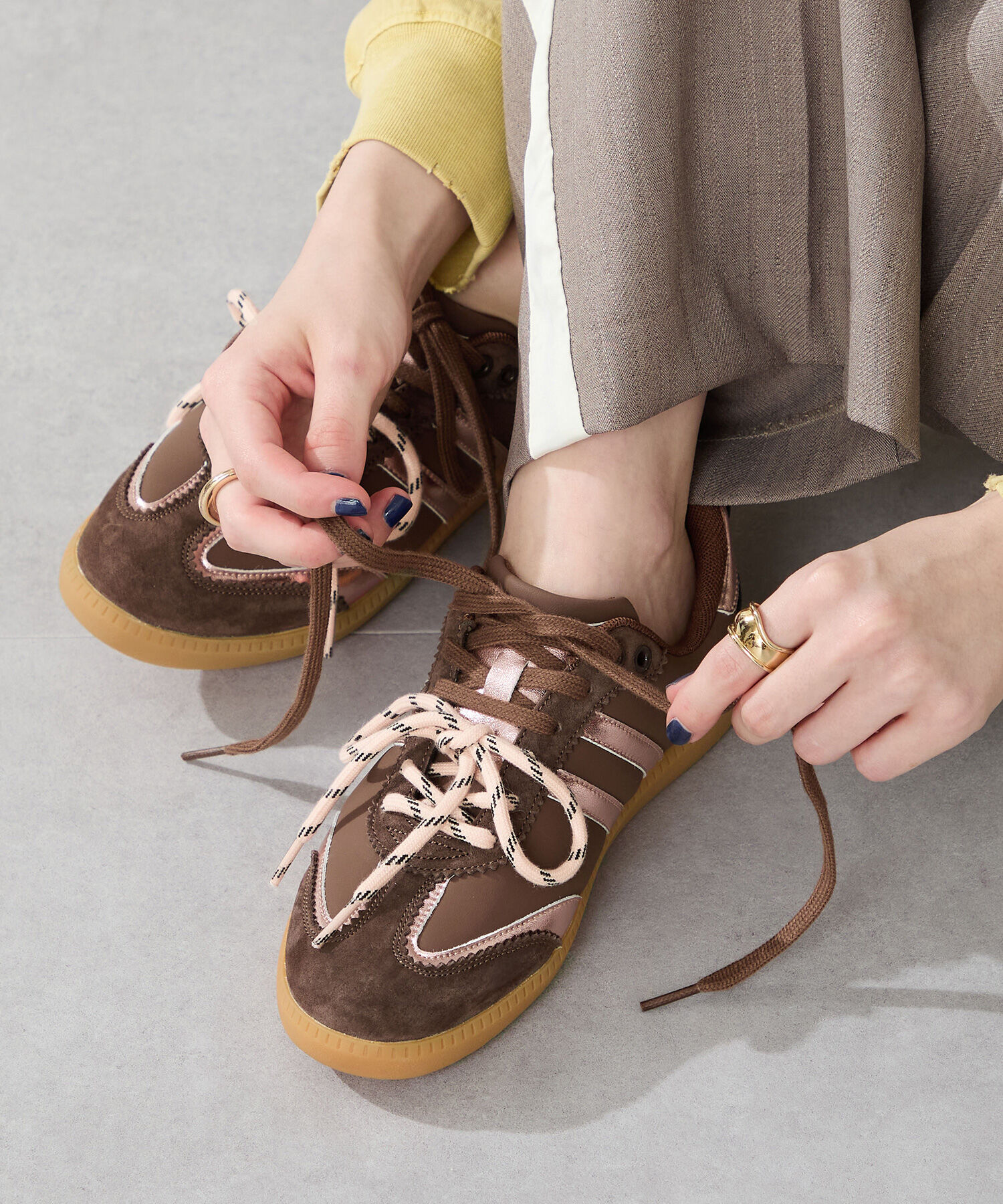 ORiental TRaffic「ダブルシューレースジャーマン スニーカー /OT3788 フラット」|スニーカー|