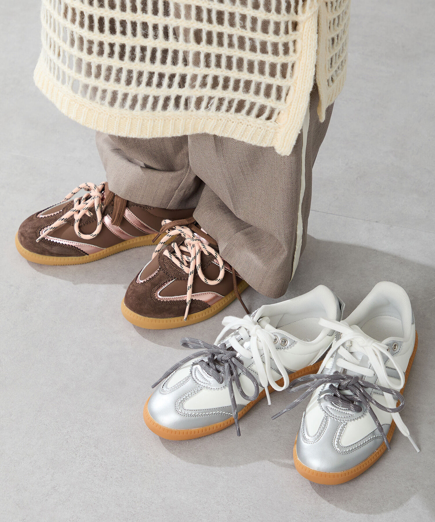 ORiental TRaffic「ダブルシューレースジャーマン スニーカー /OT3788 フラット」|スニーカー|