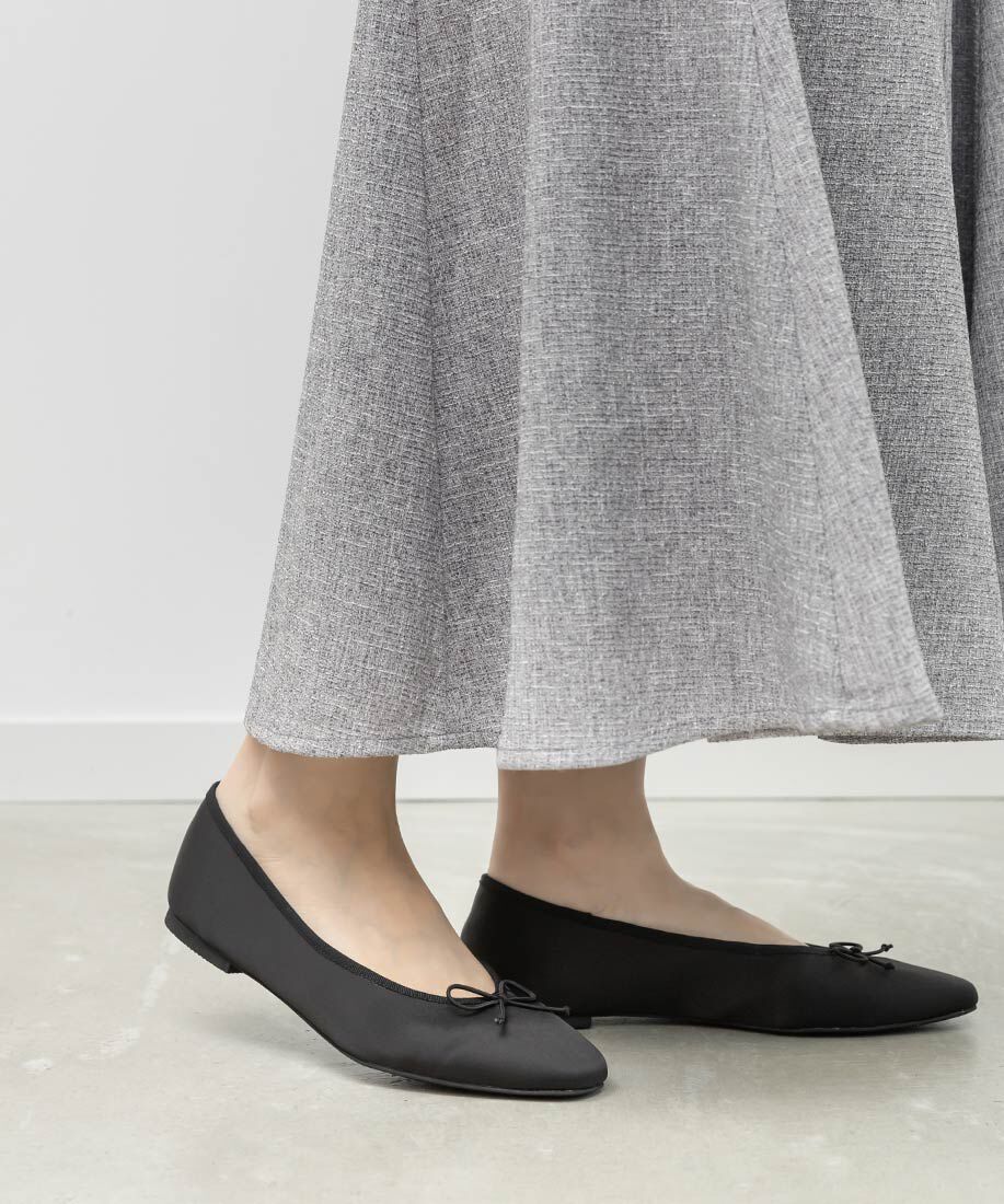  「軽量 スクエアトゥフラットパンプス」|パンプス|