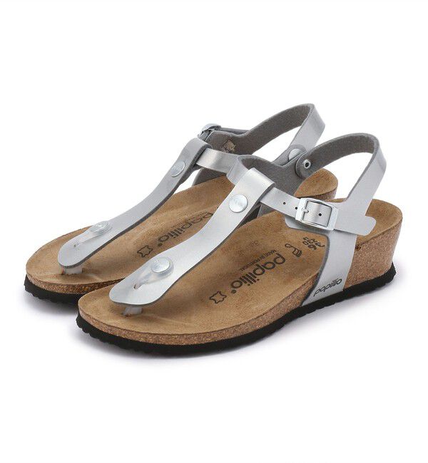 Papillio「【ビルケンシュトック】アシュレイ/メタリックシルバー ビルコフロー/サンダル レディース」|サンダル|シルバー