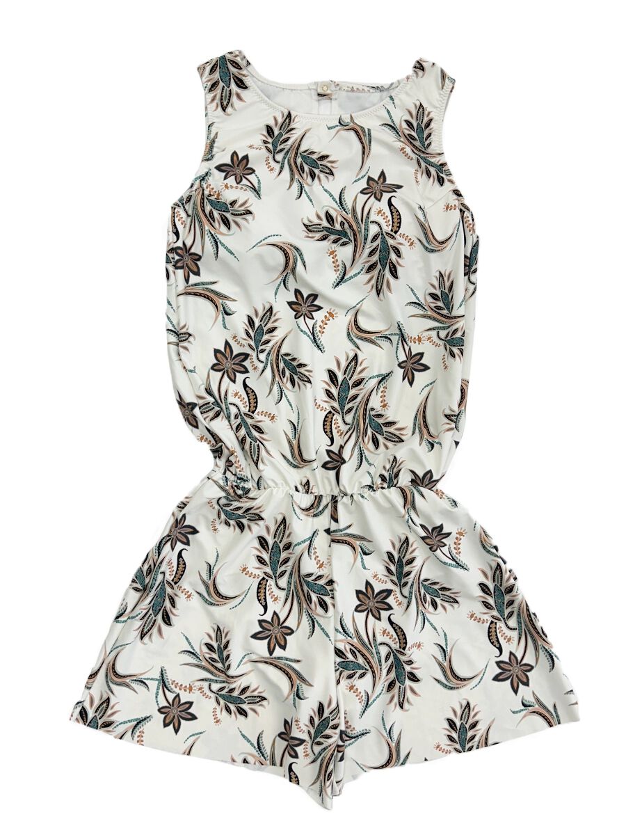 Riberce「【大人水着】オリエンタルフラワー柄オールインワン水着」|コンビネゾン|