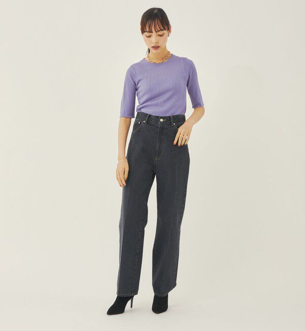 EMMEL REFINES「＜EMMEL REFINES＞EM センタープレス ストレート デニム/ パンツ」|デニム|