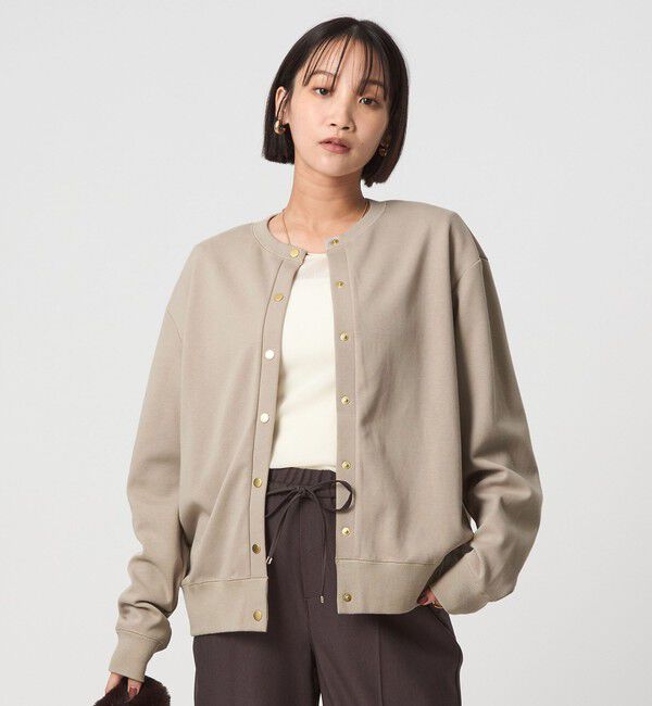 UNITED ARROWS green label relaxing「メタル調 ドットボタン カーディガン」|カーディガン|