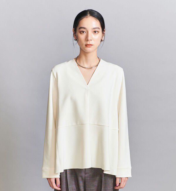 BEAUTY&YOUTH UNITED ARROWS「【WEB限定 Wardrobe DAILY MINIMAL】ペプラム Vネックプルオーバーカットソー」|Tシャツ・カットソー|