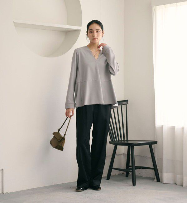 BEAUTY&YOUTH UNITED ARROWS「【WEB限定 Wardrobe DAILY MINIMAL】ペプラム Vネックプルオーバーカットソー」|Tシャツ・カットソー|