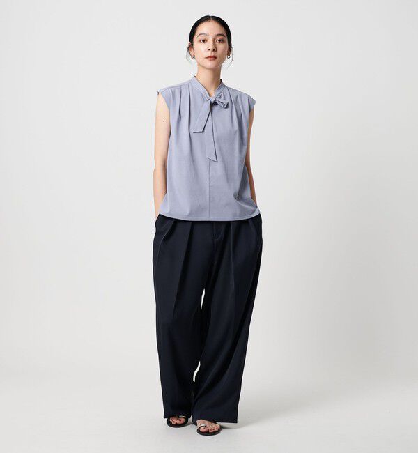 BEAUTY&YOUTH UNITED ARROWS「【WEB限定】ボウタイ スタンドカラーノースリーブTシャツ -汗染み防止-」|Tシャツ・カットソー|