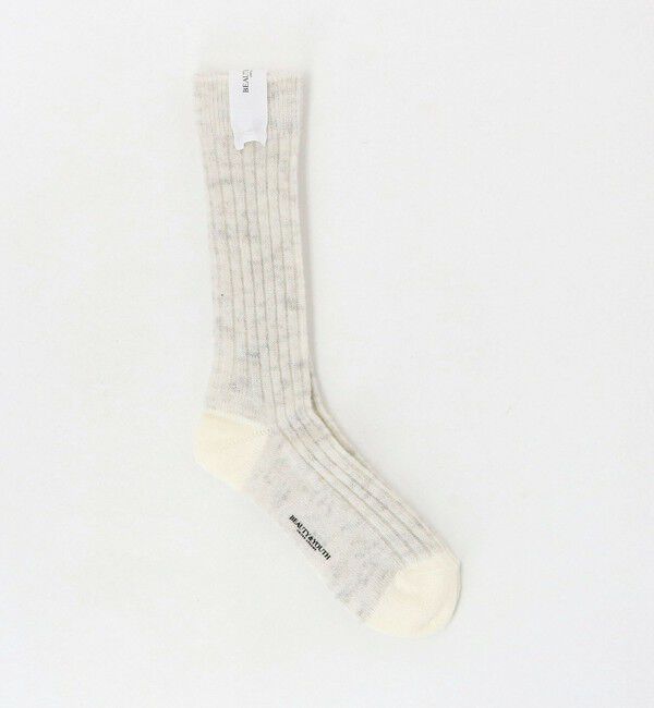 BEAUTY&YOUTH UNITED ARROWS「モヘヤ リブ ソックス」|ソックス|OFF WHITE