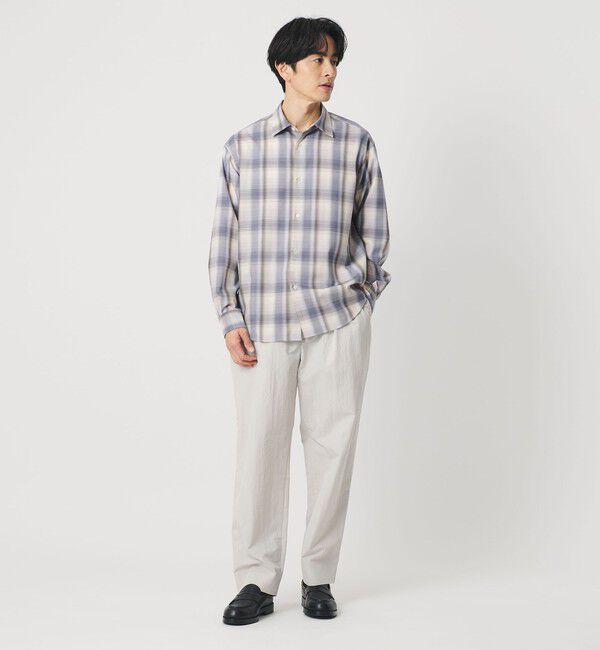 BEAUTY&YOUTH UNITED ARROWS「尾州 TW オンブレ チェック レギュラー シャツ GRANDE TAPERD型 ウォッシャブル MADE IN JAPAN」|シャツ・ブラウス|