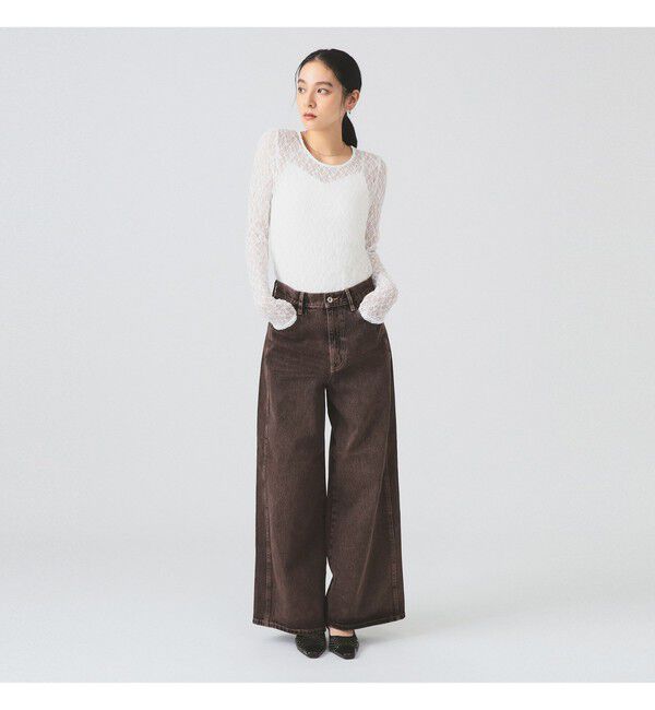 Ray BEAMS 「ストレッチレース クルーネック Tシャツ」|Tシャツ・カットソー|