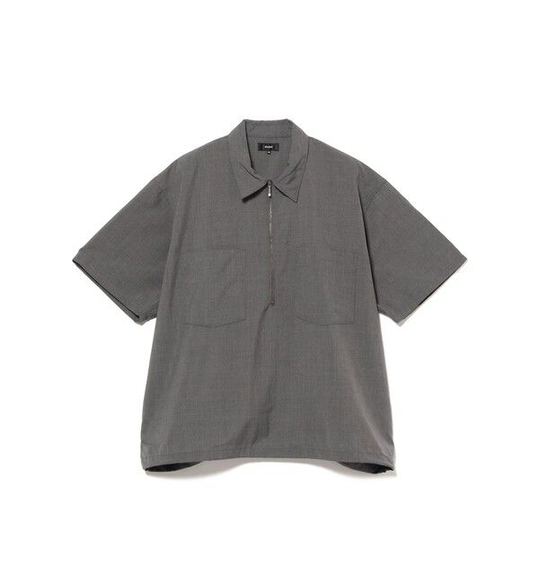 BEAMS「ハーフジップ プルオーバー シャツ」|シャツ・ブラウス|GREY
