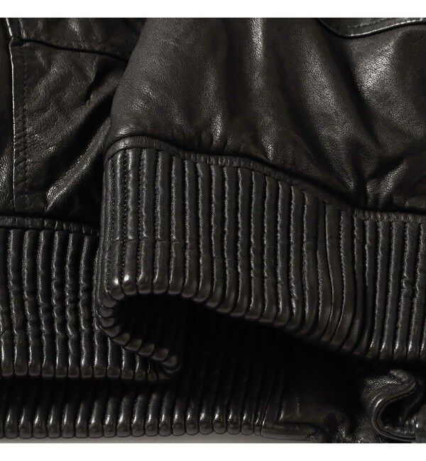 BEAMS「ワイドショートフィット G-1 シープレザー ダウンジャケット」|ブルゾン・スタジャン|