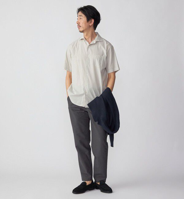 SHIPS「SHIPS: ボイル セミワイドカラー ストライプ ショートスリーブ シャツ」|シャツ・ブラウス|