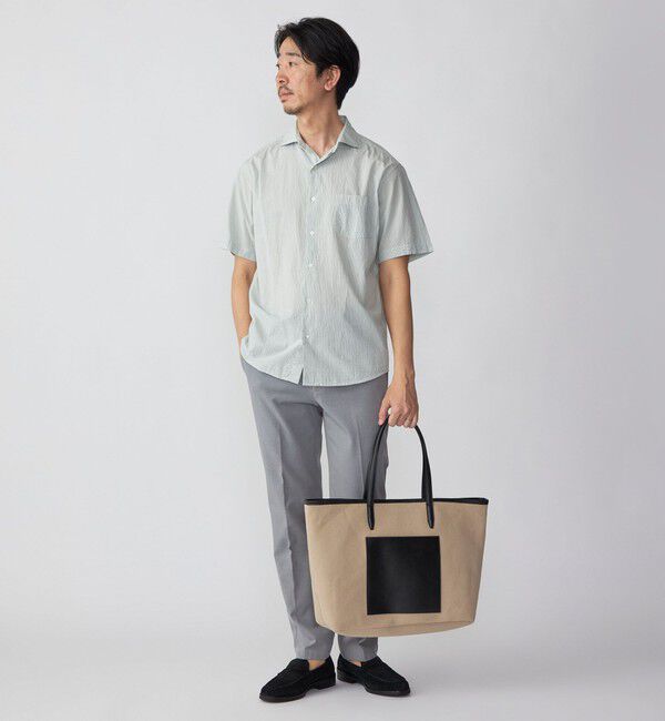 SHIPS「SHIPS: ボイル セミワイドカラー ストライプ ショートスリーブ シャツ」|シャツ・ブラウス|