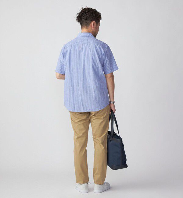 SHIPS「SHIPS: ボイル セミワイドカラー ストライプ ショートスリーブ シャツ」|シャツ・ブラウス|