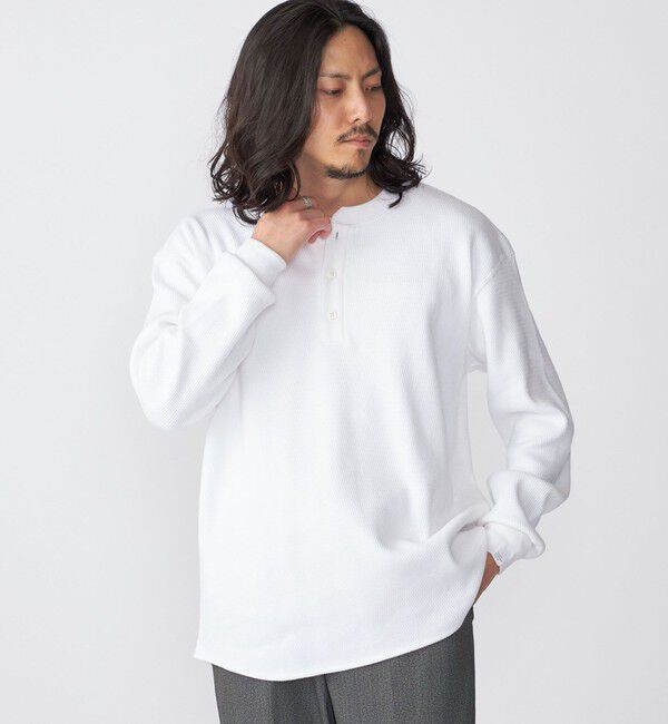 SHIPS「【SHIPS別注】THYARD:  ヘンリーネック サーマル 長袖 カットソー」|Tシャツ・カットソー|