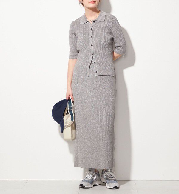 SHIPS for women「【WEB限定】〈手洗い可能〉ラメ リブ ニット スカート」|スカート|