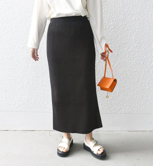 SHIPS for women「【WEB限定】〈手洗い可能〉ラメ リブ ニット スカート」|スカート|