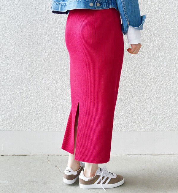 SHIPS for women「【WEB限定】〈手洗い可能〉ラメ リブ ニット スカート」|スカート|