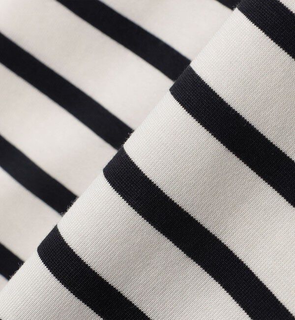 SHIPS for women「〈手洗い可能〉オーガニック 綿 ボーダー ショート スリーブ」|Tシャツ・カットソー|