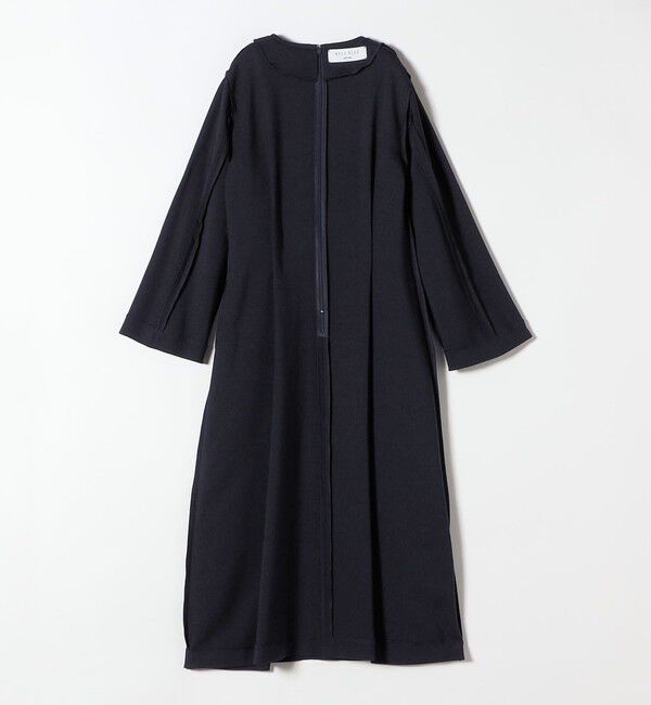SHIPS any「【WEB限定】SHIPS any: ダブルクロス ウエスト タック Aライン ワンピース ［NAVY BLUE］」|ワンピース|