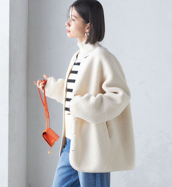 SHIPS for women「〈手洗い可能〉リバーシブル ボア &times; フリース ブルゾン」|ブルゾン・スタジャン|