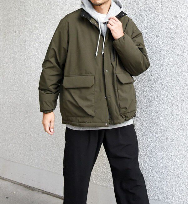 SHIPS any「SHIPS any:〈撥水・防風等〉多機能 中綿 2トーン スタンド ブルゾン◇」|ブルゾン・スタジャン|オリーブ
