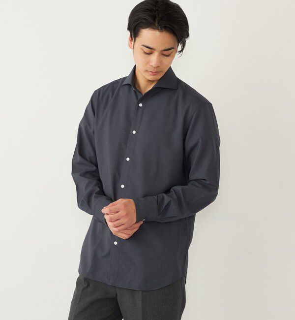 SHIPS Colors 「SHIPS Colors:ノーアイロン ウールライク ワイドカラー シャツ◇」|シャツ・ブラウス|