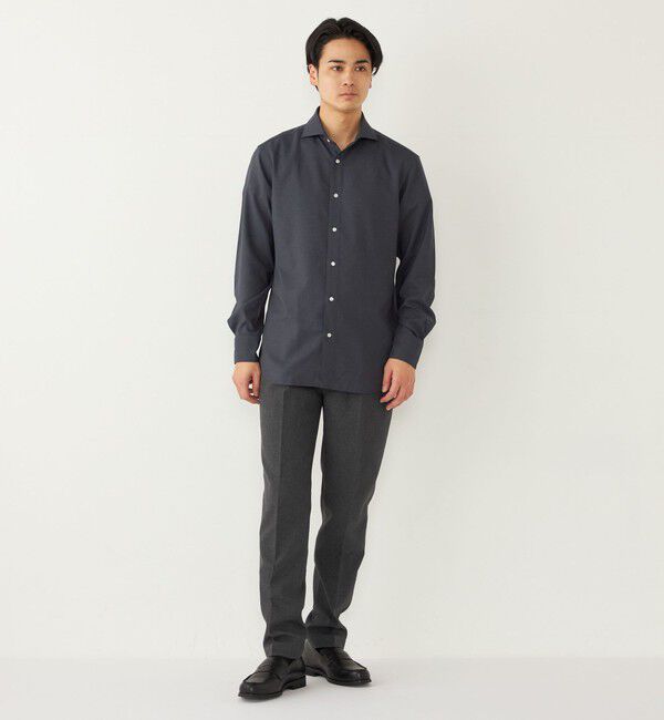 SHIPS Colors 「SHIPS Colors:ノーアイロン ウールライク ワイドカラー シャツ◇」|シャツ・ブラウス|