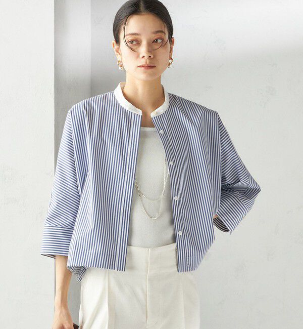 SHIPS for women「〈手洗い可能〉ストライプ 羽織 シャツ」|シャツ・ブラウス|