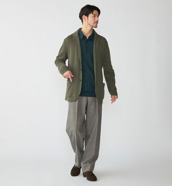 SHIPS「【SHIPS別注】FLY3: コットン/リネン ヘリンボーン ニット ブレザー」|テーラードジャケット|