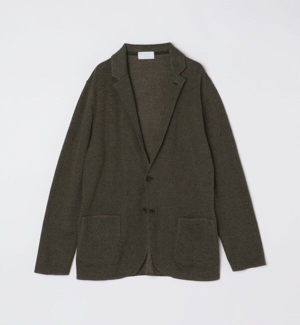 SHIPS「【SHIPS別注】FLY3: コットン/リネン ヘリンボーン ニット ブレザー」|テーラードジャケット|