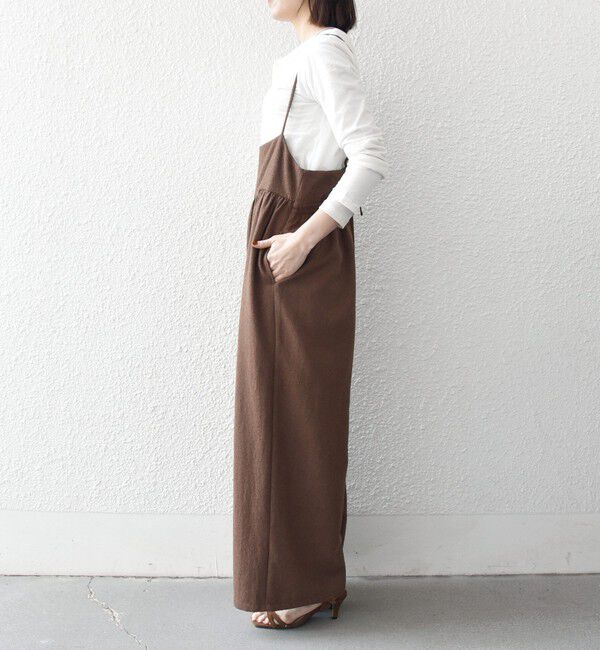 SHIPS any「SHIPS any:〈洗濯機可能〉ループヤーン イージー ギャザー サロペット」|オールインワン|