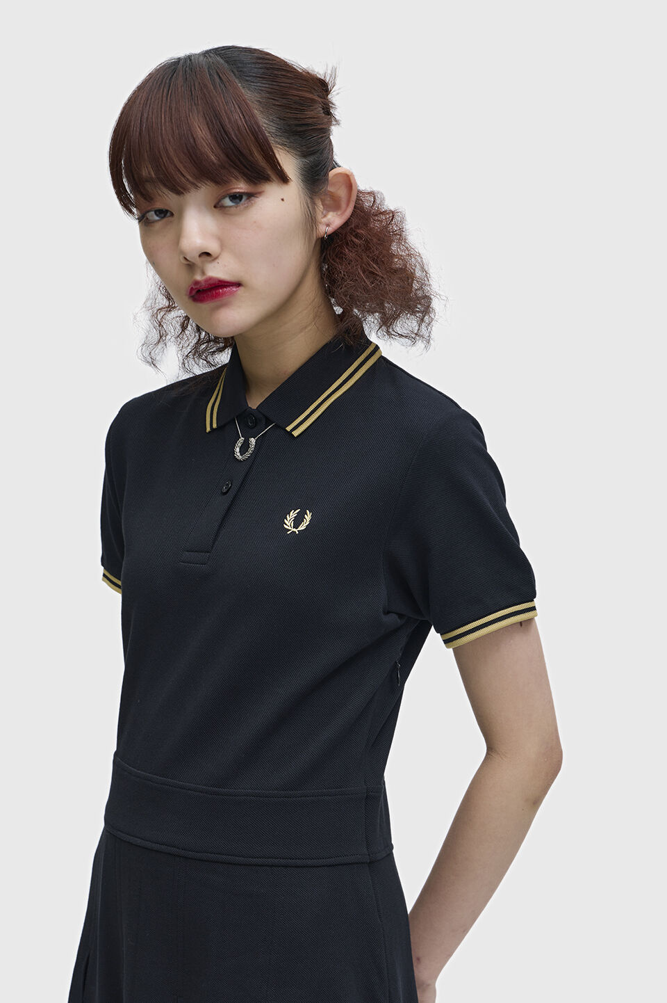 FRED PERRY 「Tipped Pleated Tennis Dress」|ワンピース|BLACK