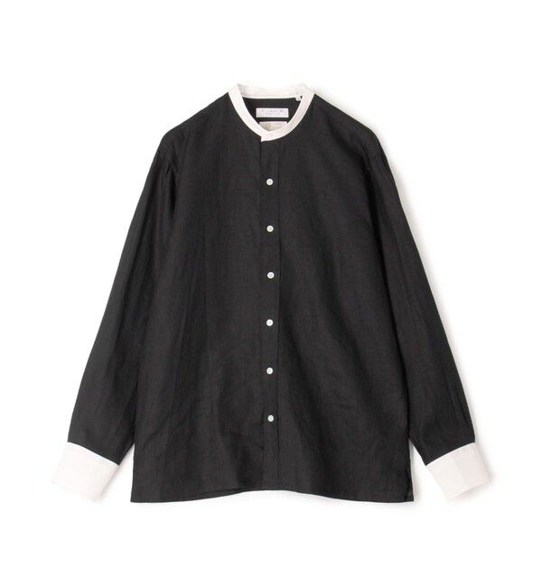 TOMORROWLAND MENS「アイリッシュリネン バンドカラーシャツ」|シャツ・ブラウス|19 ブラック