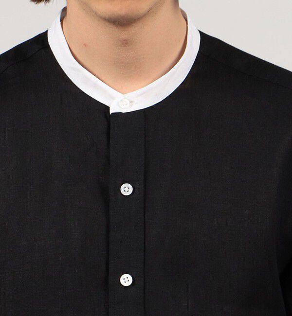 TOMORROWLAND MENS「アイリッシュリネン バンドカラーシャツ」|シャツ・ブラウス|