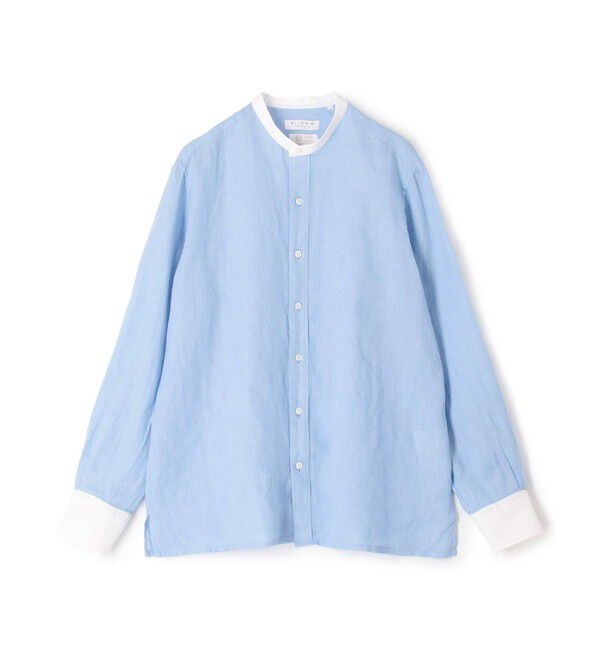 TOMORROWLAND MENS「アイリッシュリネン バンドカラーシャツ」|シャツ・ブラウス|65 ブルー