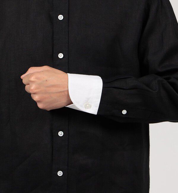 TOMORROWLAND MENS「アイリッシュリネン バンドカラーシャツ」|シャツ・ブラウス|