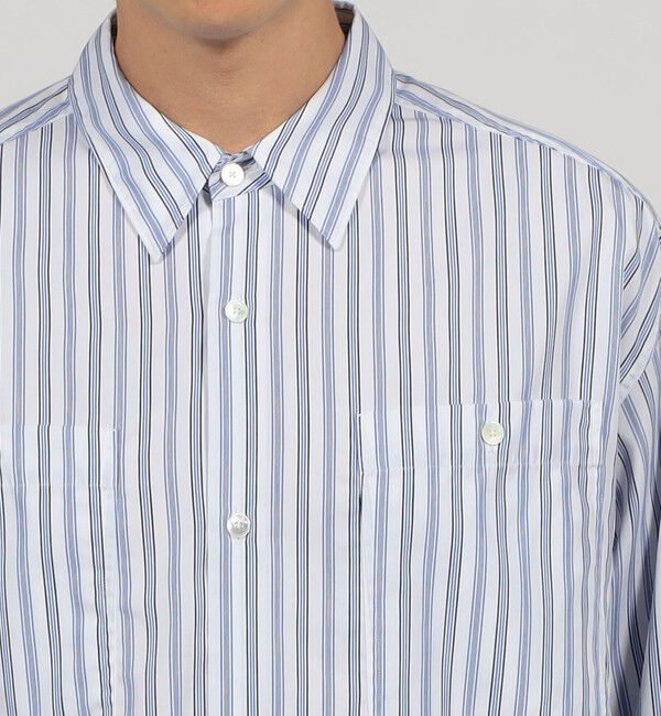 TOMORROWLAND MENS「コットン ストライプ マルチポケットシャツ」|シャツ・ブラウス|