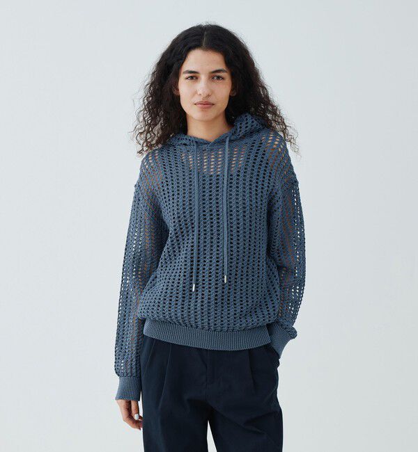 GALERIE VIE「オープンワークコットン フードプルオーバー」|パーカー|