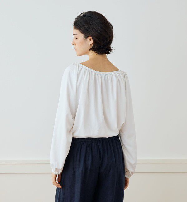 JAMES PERSE「マットサテン ギャザーブラウス WLMP3985」|シャツ・ブラウス|