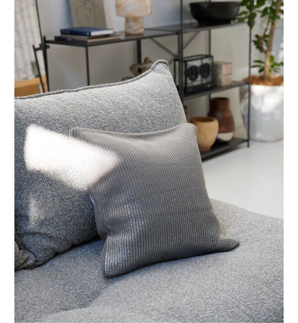 journal standard Furniture「SILVER PRINT KNIT CUSHION　クッションカバー 45cm」|クッション・クッションカバー|グレー