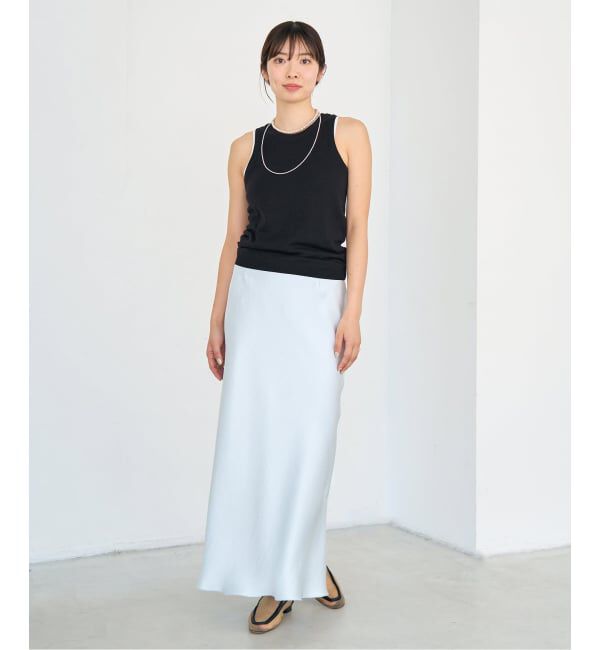 IENA「《WEB・一部店舗限定 追加12》ダブルサテンスカート」|スカート|