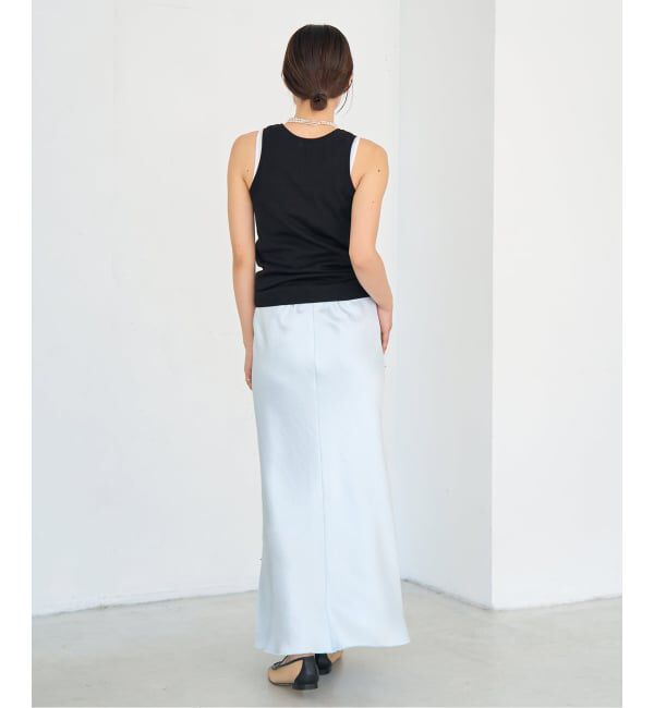 IENA「《WEB・一部店舗限定 追加12》ダブルサテンスカート」|スカート|