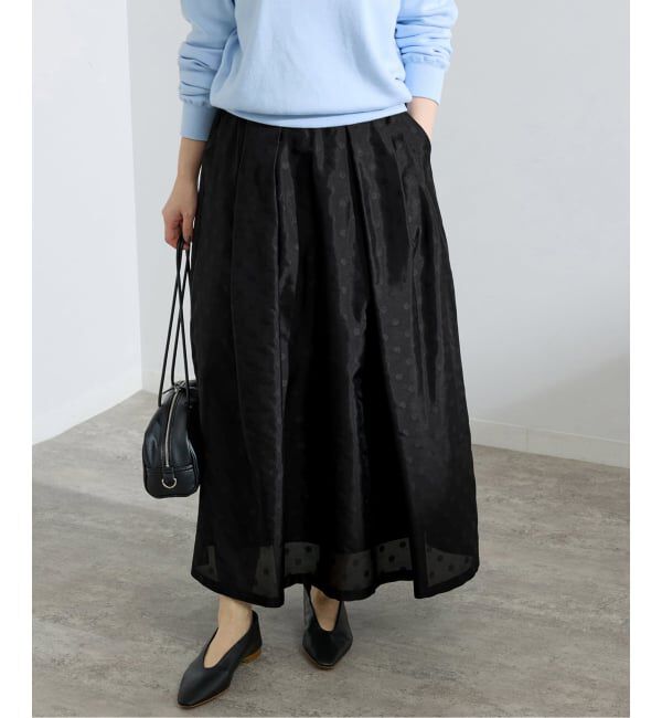 IENA「ドットジャガード タックフレアスカート」|スカート|