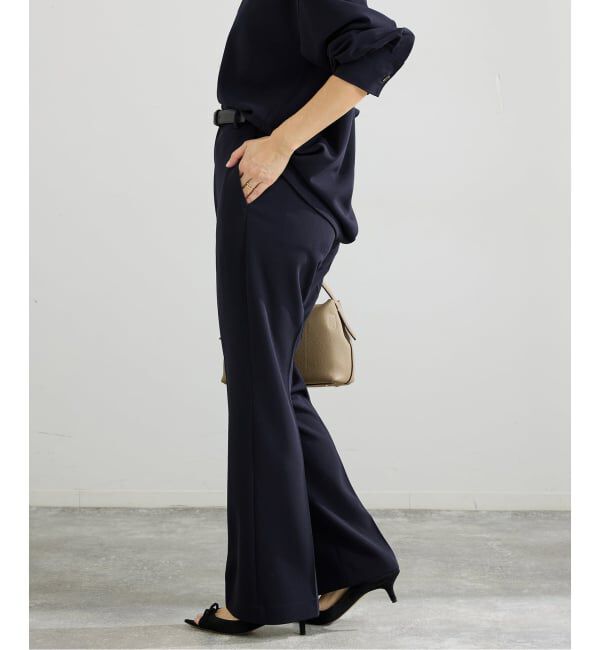 IENA「《セットアップ対応/予約》カットジョーゼットスティックパンツ」|スラックス|